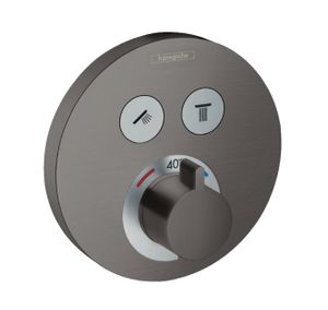 Hansgrohe Showerselect S afbouwdeel thermostaat voor 2 functies zwart chroom geborsteld