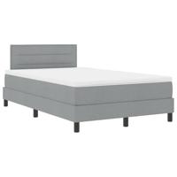 vidaXL Boxspring Bed met Matras Lichtgrijs 120x200 cm Stof