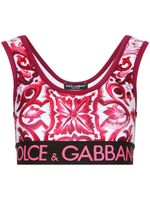 Dolce & Gabbana haut crop à imprimé Majolica - Rose