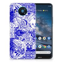 Silicone Back Case Nokia 8.3 Angel Skull Blauw