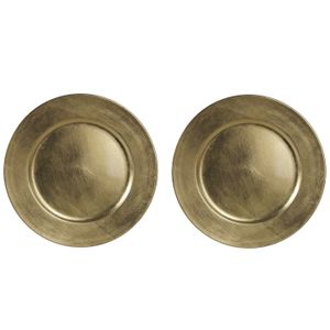 8x Ronde diner/kerstdiner onderborden goud glimmend 33 cm   -