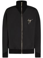 Giuseppe Zanotti veste bomber zippée à logo brodé - Noir - thumbnail