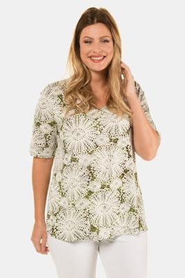 Ulla Popken Shirt, slinky, classic, hartvormige hals - Grote Maten
