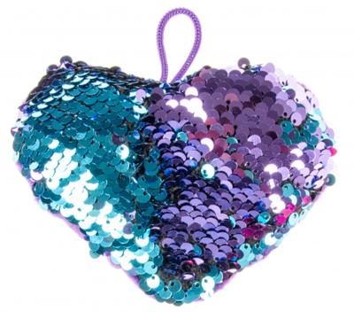 LG Imports sleutelhanger pailletten hart meisjes 12 cm blauw LG Imports sleutelhanger pailletten hart meisjes 12 cm blauw