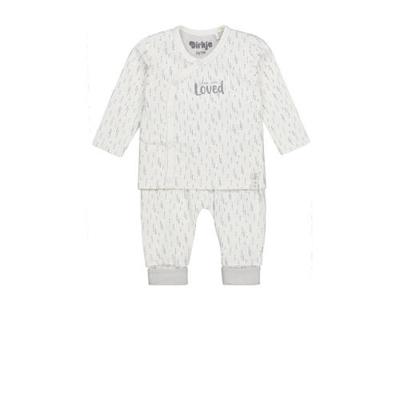 Dirkje newborn baby shirt + broek van biologisch katoen wit/grijs Dirkje newborn baby shirt + broek van biologisch katoen wit/grijs