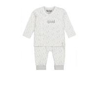Dirkje newborn baby shirt + broek van biologisch katoen wit/grijs