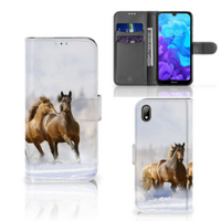 Huawei Y5 (2019) Telefoonhoesje met Pasjes Paarden - thumbnail