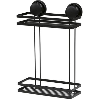 Zwart Doucherek - Staand of Hangend Doucherek 2 Laags - Geschikt voor muur of douchewand Zwart Doucherek - Staand of Hangend Doucherek 2 Laags - Geschikt voor muur of douchewand