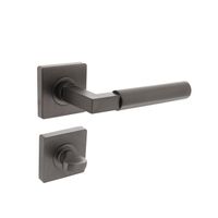 Intersteel Intersteel Deurklink Bau-Stil vierkant rozet met WC slot antracietgrijs