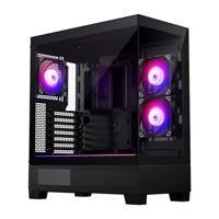 Phanteks 523 XT View computerbehuizing/gamingkast, zwart, 3 vooraf geïnstalleerde 120 mm ARGB-ventilatoren, type C-poort, ondersteunt ATX, M-ATX, M-ITX, E-ATX - PH-XT523V1_DBK01