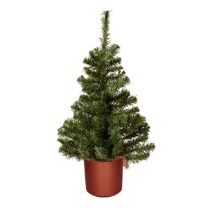 Mini kerstboom groen - in koper kunststof pot - 60 cm - kunstboom