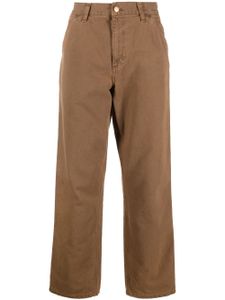 Carhartt WIP pantalon droit à patch logo - Marron