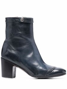 Alberto Fasciani bottines en cuir à détails façon richelieu - Bleu