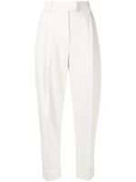 Brunello Cucinelli pantalon de tailleur court à taille haute - Blanc