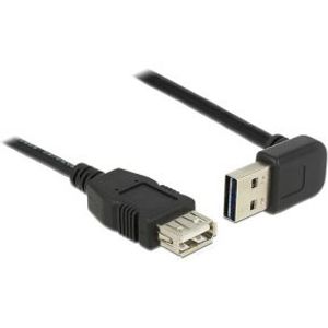 Delock 83547 Verlengkabel EASY-USB 2.0 Type-A male haaks up/down > USB 2.0 Type-A female zwart 1 m