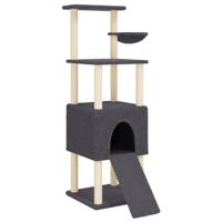 vidaXL Kattenmeubel met sisal krabpalen 153 cm donkergrijs, kattenpaal, kattenboom, kattenkrabpaal, kattenhuis, kattenmeubel, kattenpalen