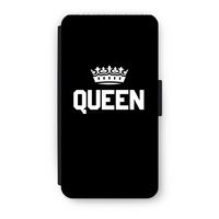 Queen zwart: iPhone X Flip Hoesje - thumbnail