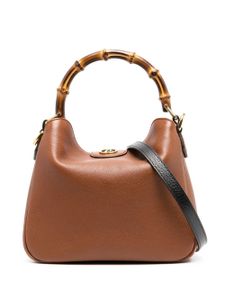 Gucci small Diana leather shoulder bag - Marron