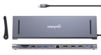 Manhattan Dockingstation 12-in-1 4K 1xHDMI 2xDP 3xUSB-A