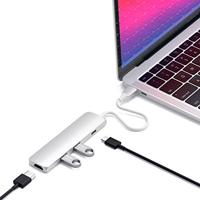 Satechi Slanke Type-C Multipoort Adapter Met USB-C Pass-Through, 4K HDMI, USB 3.0 - Voor M2/ M1 Macbook Pro/Air, M2/ M1 ipad Pro/Air, M2 Mac Mini, iMac M1 (Zilver)