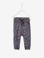 Babybroek met print elastische taille leisteenblauw