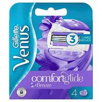 Gillette Venus Comfortglide Breeze 2in1 Scheermesjes Voor Vrouwen, Pak Van 4, Met Scheergelstrips, Geen Scheercrème Nodig