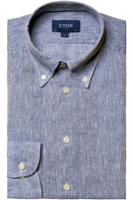 ETON Contemporary Fit Linnen hemd lichtblauw, Effen