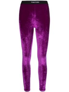 TOM FORD legging en velours à taille logo - Violet