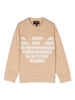 Emporio Armani Kids sweat en coton à logo brodé - Tons neutres