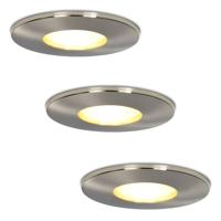 Set van 3 stuks dimbare LED inbouwspots Vegas met 5 Watt spot IP44