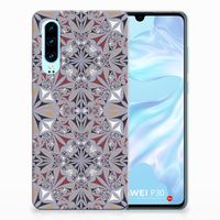 Huawei P30 TPU Siliconen Hoesje Flower Tiles - thumbnail