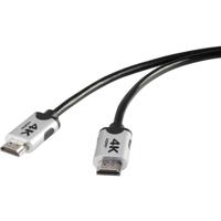 SpeaKa Professional SP-6344136 HDMI-kabel HDMI Aansluitkabel HDMI-A-stekker 2.00 m Zwart 4K UHD, Audio Return Channel (ARC), Vergulde steekcontacten - thumbnail