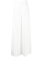 NISSA pantalon évasé à taille haute - Blanc