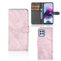 Motorola Moto G100 Bookcase Marble Pink - Origineel Cadeau Vriendin