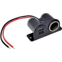 IWH Stopcontact met USB 12/24 Volt 2100 mA Stroombelasting (max.): 4.2 A 12 of 24 V= - thumbnail