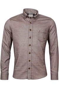 Giordano Modern Fit Overshirt donkerbruin, Effen