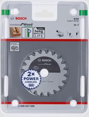 Bosch Accessories 2608837666 2608837666 Cirkelzaagblad 85 x 15 mm Aantal tanden: 20 1 stuk(s)