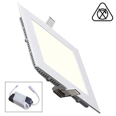 LED Downlight Slim 2 Pack - Inbouw Vierkant 15W - Natuurlijk Wit 4200K - Mat Wit Aluminium - 195mm