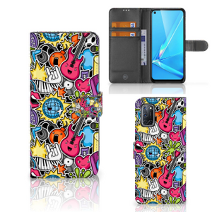 OPPO A72 | OPPO A52 Wallet Case met Pasjes Punk Rock