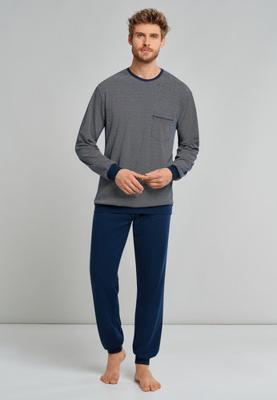 Schiesser Schiesser herenpyjama 174526 lang nachtblauw