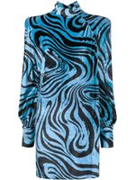 Philosophy Di Lorenzo Serafini robe en velours à imprimé abstrait - Bleu