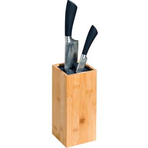 Keuken messenblok - Bamboe - 10 x 10 x 23 cm - lichtbruin - universele houder