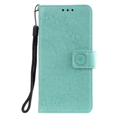 Shop4 - Xiaomi Mi 9T Pro  Hoesje - Wallet Case Mandala Patroon Mint Groen