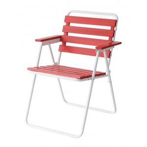 Opvouwbare Tuinstoel Retro Wit/Rood