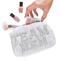 Ginger Ray Verfraaide Faux Parels Team Kip Make-up Cosmetische Tas Party Accessoire 20cm x 12cm