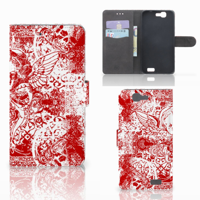 Telefoonhoesje met Naam Huawei Ascend G7 Angel Skull Rood