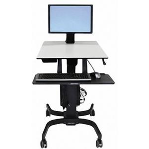 Ergotron WorkFit-C Mobiel zit/sta PC-werkstation 1-voudig 25,4 cm (10) - 61,0 cm (24) Zwart, Grijs In hoogte verstelbaar, Toetsenbordhouder, Kantelbaar,