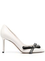 Jimmy Choo escarpins 80 mm à détail de nœud - Blanc