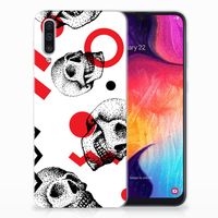 Silicone Back Case Samsung Galaxy A50 Skull Red