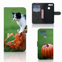 Honor View 20 Telefoonhoesje met Pasjes Kitten